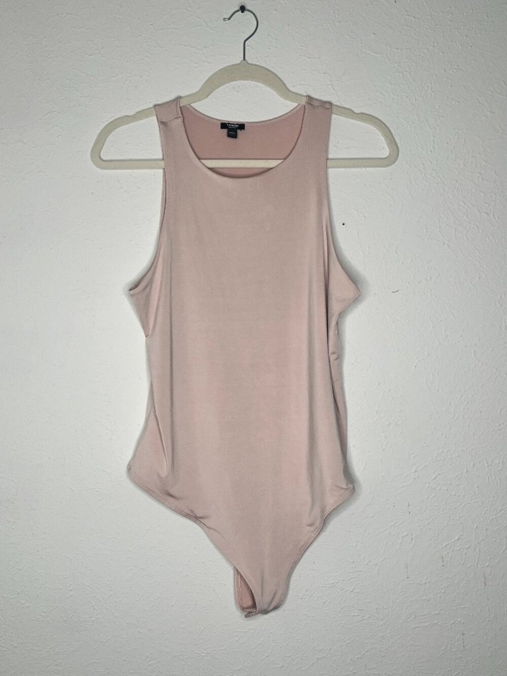 Womens Express Body Contour Compression High Neck Pink Bodysuit Size large